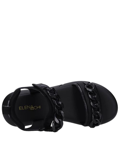Sandali in pelle e tessuto ELENA IACHI | E-2833 FLUIDNERO